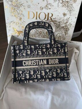Dior Mini Book Tote Blue